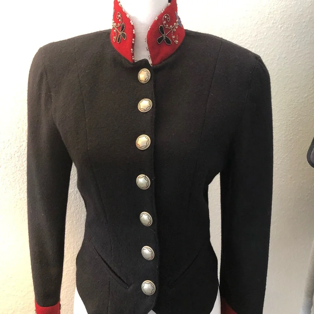 Vintage Western Jacket Wool Tailored Hand Beaded Standout Double D Ranch - Picture 3 of 11